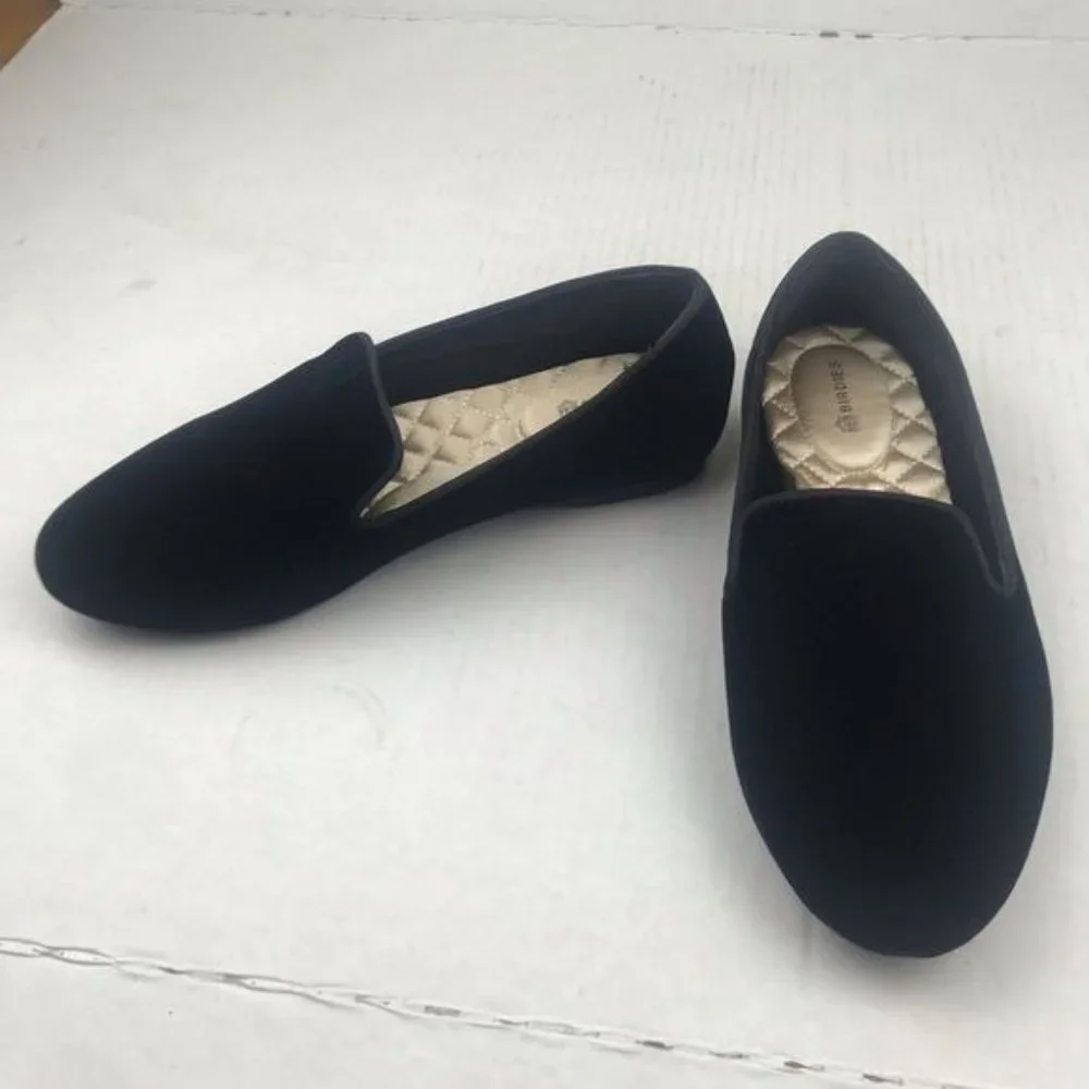 Birdies Black Velvet The Starling Flats Slip Ons